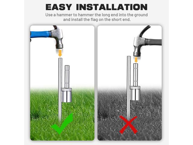 InstaHibit 10 Pack 11ft Feather Flag Pole Kit with 20' Ground Spike Flag Base