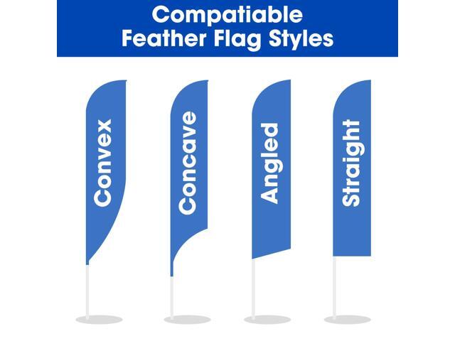 InstaHibit 10 Pack 11ft Feather Flag Pole Kit with Cross Base Stand & Weight Bag