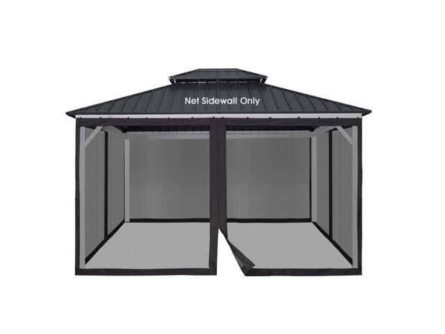 Yescom 10x12ft Gazebo Replacement Mosquito Netting Sidewall with Zipper for Patio Deck Outdoor Camping Yard Canopy Tent Pergola,Black