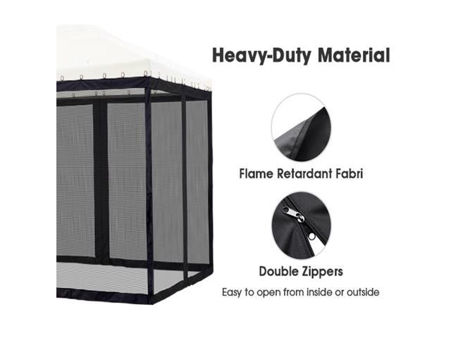 Yescom 10x12ft Gazebo Replacement Mosquito Netting Sidewall with Zipper for Patio Deck Outdoor Camping Yard Canopy Tent Pergola,Black