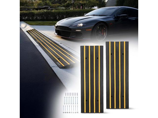 Yescom Driveway Curb Ramp Low Profile Car Ramp 2.6' Rise Garage Sidewalk 2 Pack