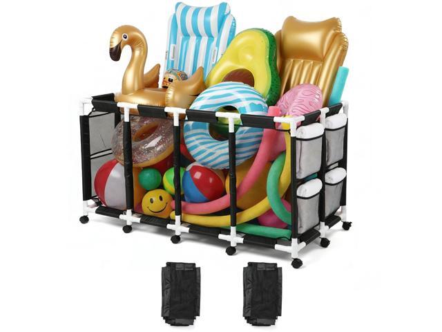 Yescom 274 Gallon Pool Float Storage Bin Black Cover Replacement Rolling Raft Noodles Cart Organizer