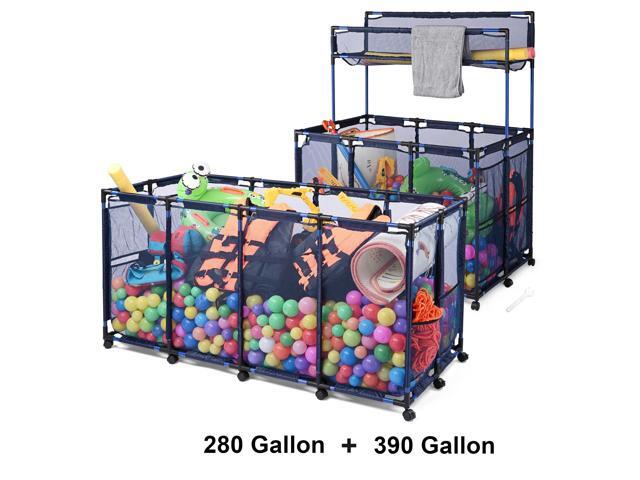 Yescom 2 Pack Mesh Pool Storage Bin Rolling Cart Noodle Holder Organizer Large