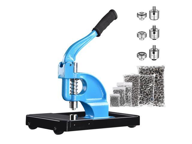 Yescom 1/4' 3/8' 1/2' Grommet Tool Kit #0 #2 #4 Grommet Press Machine with Rolling Base 900 sets of Grommets and Washers