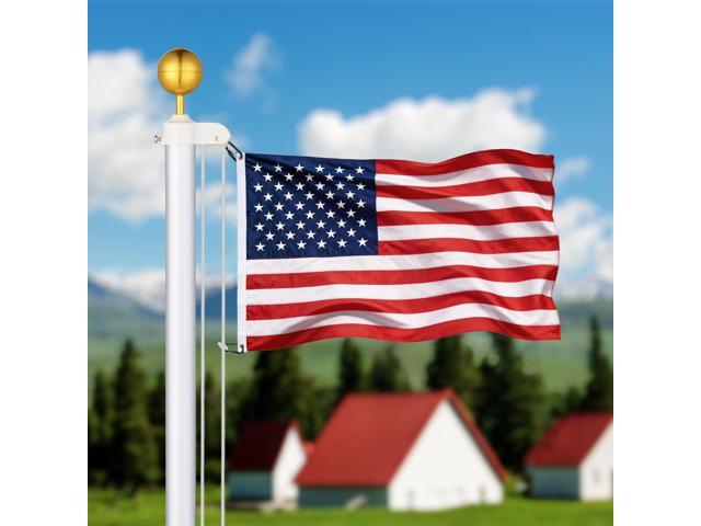 Yescom 3' Flag Pole Ball Topper Finial Ornament Gold Aluminum Anodized 2 Pack