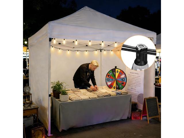 Yescom Outdoor String Light Hanging Kit ST38 Edison Bulbs Support - 59Ft x 4 Pre-looped Vinyl Coated Wire Rope Stainless Steel Cable and Hardware