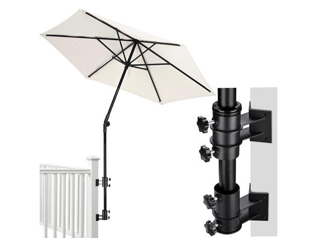 Yescom 7.5FT Patio Umbrella Deck Mount Kit with Side Corner Holder Space Saving for Outdoor Rail Balcony Post Shade, Ivory