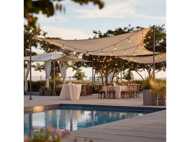 Yescom 10 Ft Sun Shade Sail Pole Post Canopy Awning Deck Patio Backyard with Pole Bracket Clamp Powder Patio Outdoor 121' Black