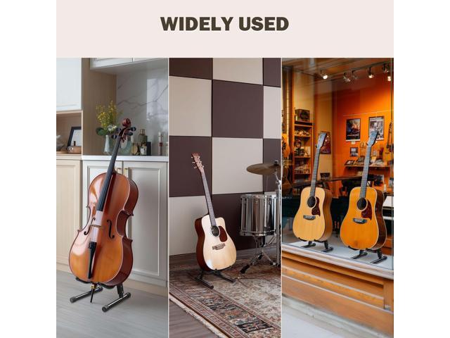 Yescom Folding Guitar Stand Floor A-Frame with Foam Arms Black Instrument Display Stand Universal Fit for Acoustic Guitars Banjo Electric Bass