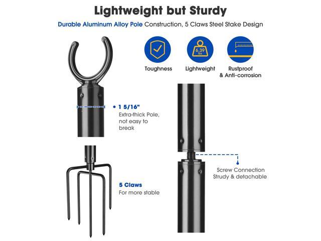 Yescom 10' String Light Poles for Outside Event Temporary Parking Lot, 8pcs Aluminum Forked Outdoor Light Post with Hook