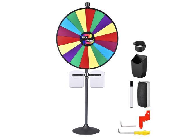 WinSpin 36' Prize Wheel Tabletop Floor Stand Spinning Game w/ Brochure Holders