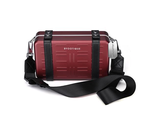 Byootique Mini Suitcase Crossbody Bag with Adjustable Strap for Travel,Red