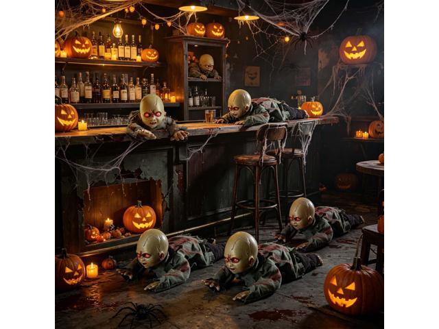 Yescom 6Pack Halloween Animated Crawling Baby Zombie Sensor Activated Decor 2026