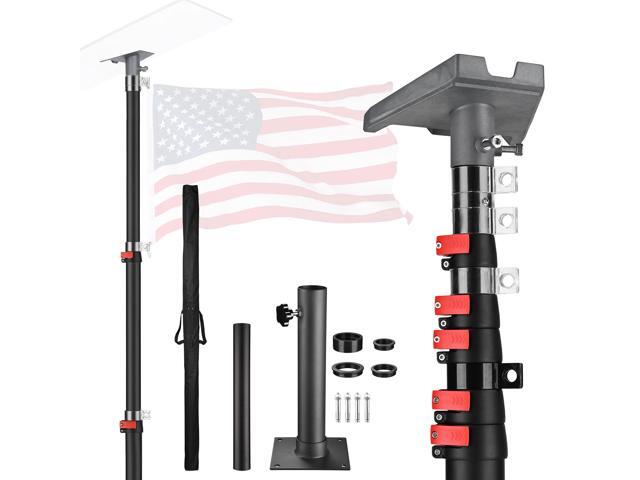Yescom EZ GO 30ft Starlink Gen 3 Pole and Ground Mount Kit Telescoping Aluminum Starlink Mast with Deck Mount & Standard Pipe Adapter for...