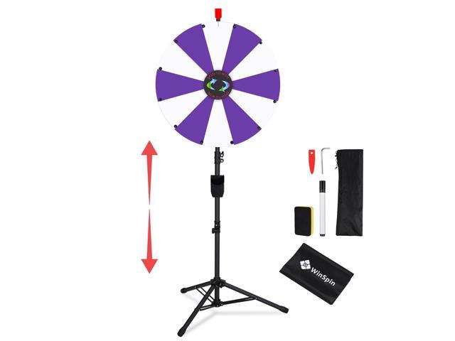 WinSpin 24' Display Prize Wheel Purple & White DIY Floor Stand 12 Slot Modular Custom Spinning Wheel Pop Up Trade Show