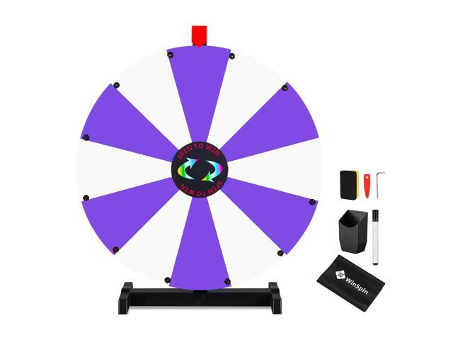 WinSpin 24' Display Prize Wheel Purple & White DIY Tabletop 12 Slots Modular Custom Spinning Wheel for Pop Up Trade Show