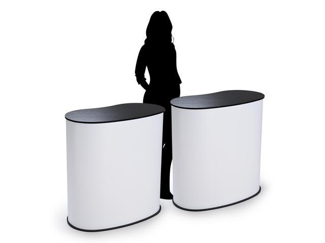 Yescom 2 Pack Portable Tradeshow Podium Table Display Exhibition Counter Stand with Carrying Bag, Black Top