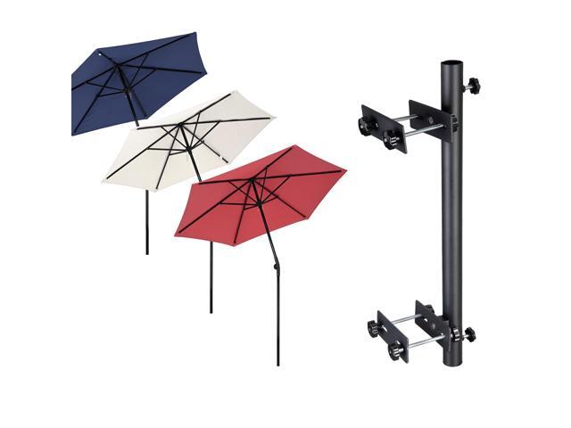 Yescom 7.5Ft Outdoor Patio Umbrellas with No-Drill Deck Railing Mount Holder Tilt for 250th National Anniversary Celebration Decor Red White and Blue