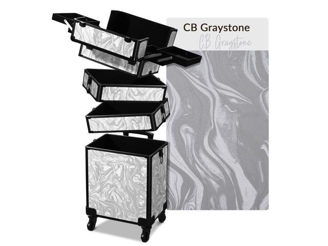 Byootique Rolling Makeup Train Case 4in1 Cosmetic Trolley Organizer Case Lockable Salon Barber Case Traveling Cart Trunk with Wheels for Makeup...