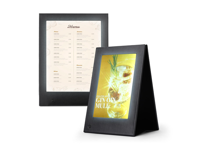 WeChef Set of 2 LED Backlit Menu Holder Cover Table Tent Fits A5 Size & 8'x11'