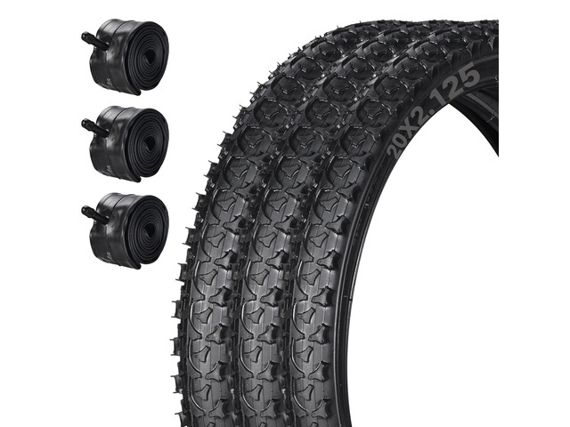 Yescom 20' x 2.125' Tricycle and One-Wheel Balance Tire Set 3 Outer Tires + 3 Inner Tubes Mountain Tread Replacement Tires for 20' Trikes