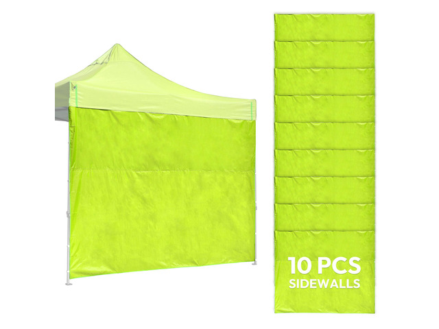 InstaHibit 10-Pc 10x6.5 ft Canopy Sidewalls Bundle 420D Heavy-Duty UV50+ Protection Enclosure Kit for Commercial Booths