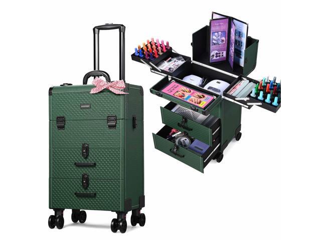 Byootique Rolling Nail Cosmetology Case 2 Drawer Swatch Cover for Nail Tech