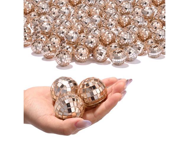 Yescom 120 Pcs Mini Disco Ball Set 1.6' Small Reflective Mirror for 70s Party Dance DÃ©cor Ornaments Bulk Rose Gold