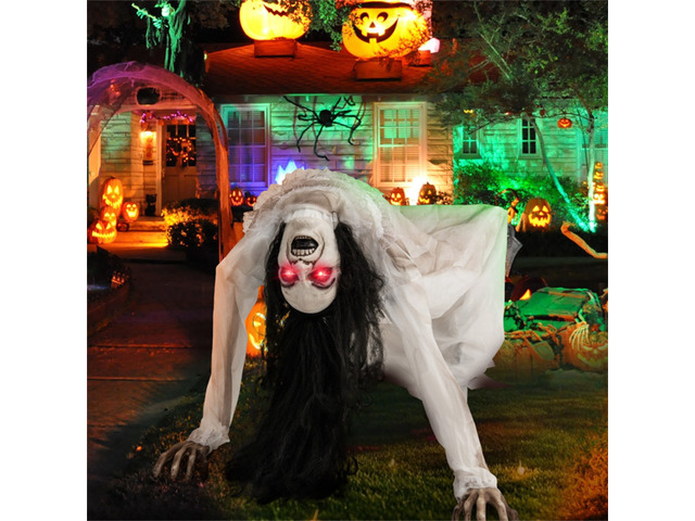 Yescom Animated Halloween Decoration,Crawling Woman,Sound Activated,Creepy Sound Glowing Eyes 2026