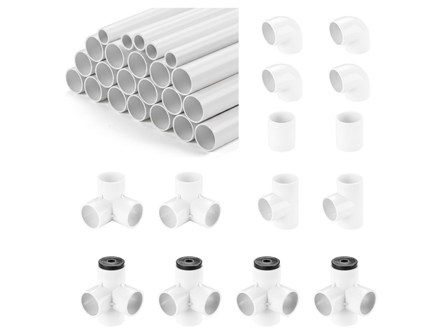 Yescom 23 Pcs 32mm/20mm PVC Pipe Sch 40 Structural Fittings for Greenhouse