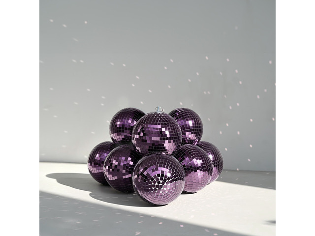 Yescom 8 Pcs 7 Inch Purple Disco Ball Hanging Mirror Balls Bachelorette