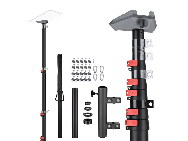 Yescom EZ GO 30ft Starlink Mini Pole Mount Kit with Ladder Mount & Adapter Starlink Telescopic Pole and Ground Mount Kit for Off-Grid Camping,...