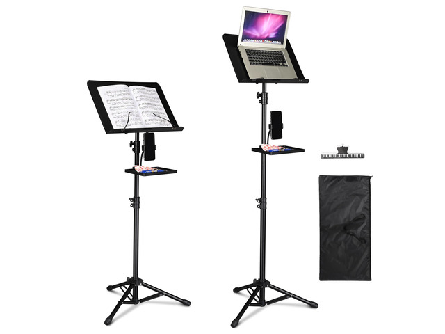 Yescom 37'-61' Music Sheet Stand Tiltable Widened Stable Tripod Base Storage Tray Carrying Bag Music Studio Event