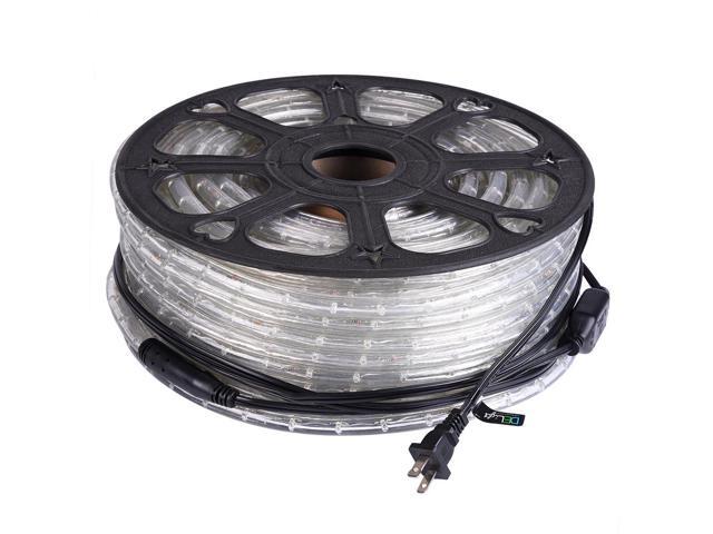 DELight 150 Ft. 2 Wire LED Rope Light Holiday Valentine Decorative Lighting Warm White
