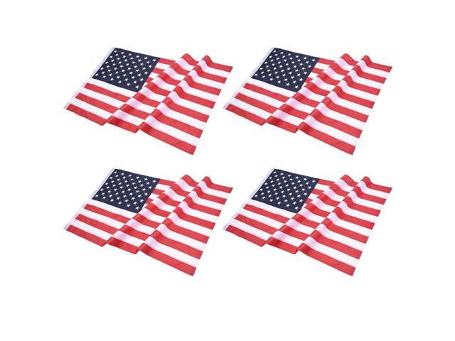 4 Pcs 3x5 FT American Flag Sewn Stars Stripes 210D Oxford UV Resistant with Grommets US
