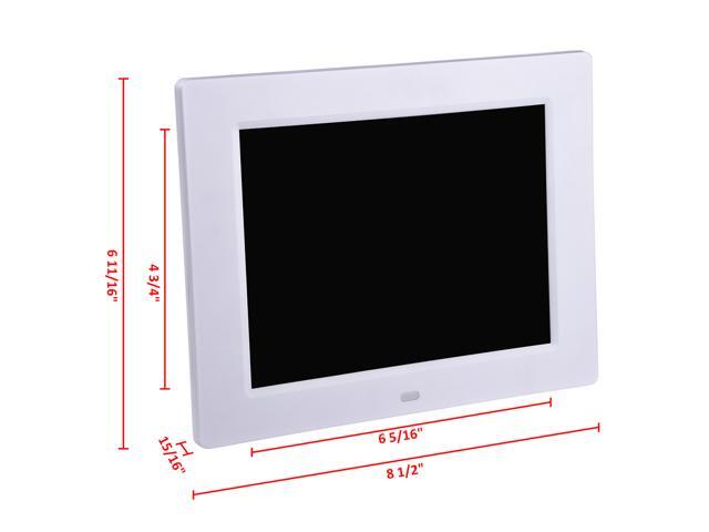 8' Large Digital LCD Day Clock 6 Alarm Options Dimmable Calendar Dementia Home Wall Table White