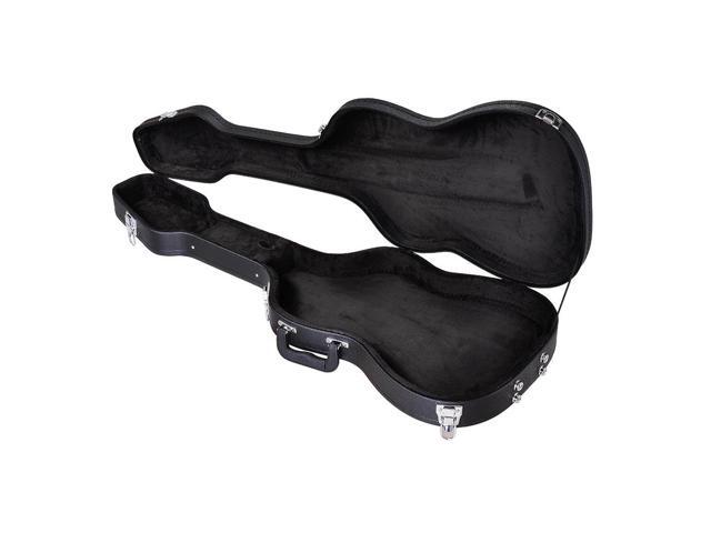 Electric Guitar Hard Case for Stratocaster Style Wooden Hard Shell Lockable Black