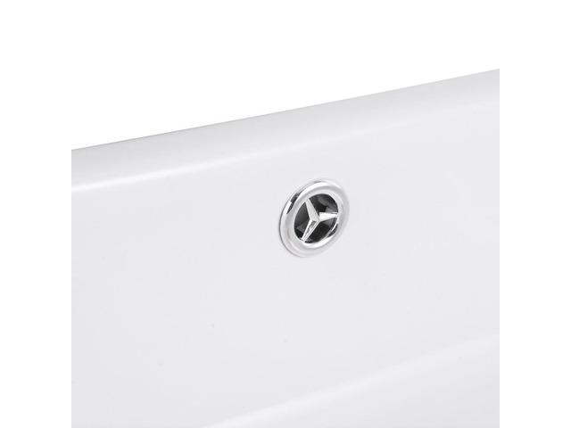 Aquaterior 20-2/7'x14-1/4'x6' Rectangle White Porcelain Ceramic Bathroom Sink w/ Free Chrome Drain and Overflow