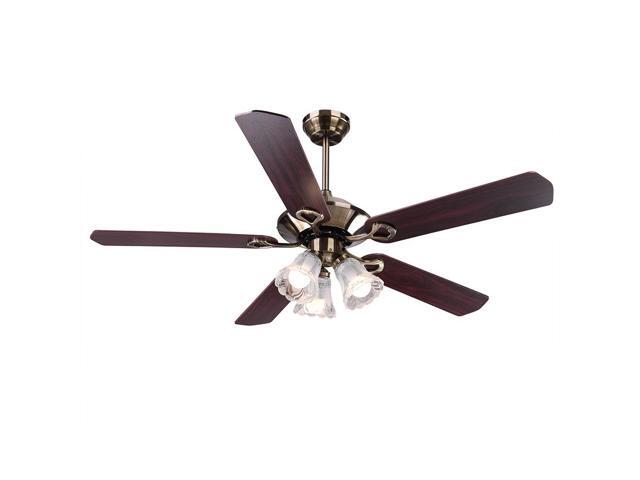 51' 5 Blades Ceiling Fan with Light Kit Antique Bronze Reversible Remote Control