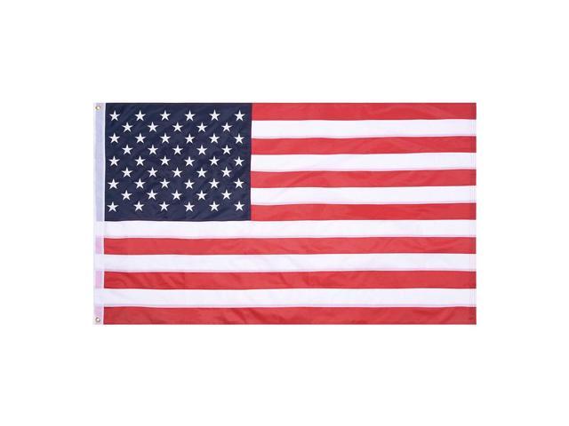 2 Pcs 3x5 FT American Flag Sewn Stars Stripes 210D Oxford UV Resistant with Grommets US