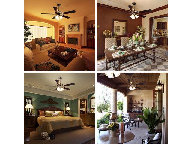 51' 5 Blades Ceiling Fan with Light Kit Antique Bronze Reversible Remote Control