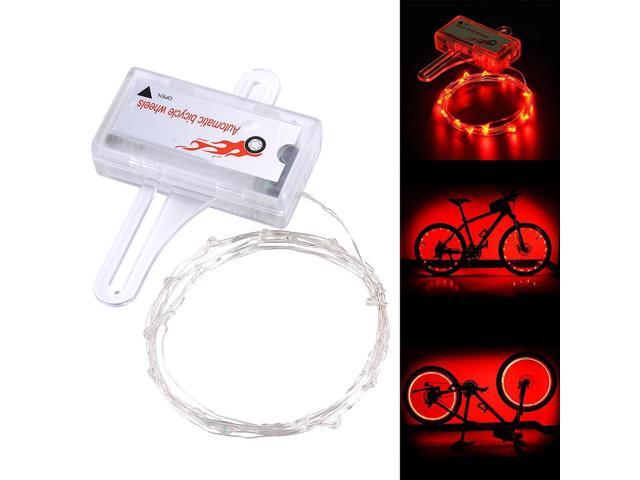 Yescom Bright LED Bike Wheel Light Auto Open and Close Bicycle Wheel Spoke Light String Red
