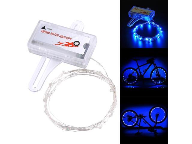 Yescom Bright LED Bike Wheel Light Auto Open and Close Bicycle Wheel Spoke Light String Blue