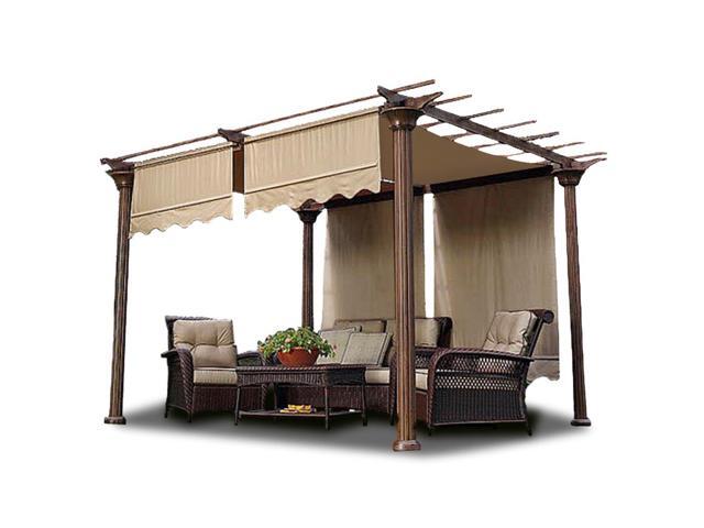 2 Pcs 15.5x4 Ft Canopy Cover Replacement with Valance for Pergola Structure