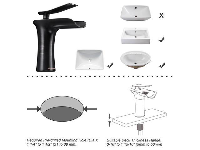 Aquaterior Single Handle Bathroom Faucet Waterfall Spout Mixer Tap Basin Lavatory Faucet Oil Rubbed Bronze (CUPC NSF)