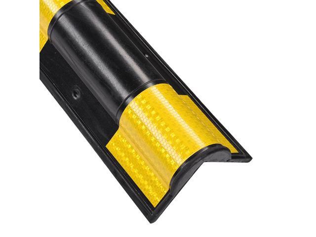 31' Rubber Corner Guard Wall Corner Protector with Reflective Yellow Strips for Garage 2pcs