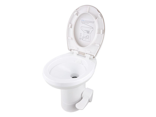 Yescom RV Toilet Gravity Flush Camper Toilet Elongated 20' High Travel Trailer Toilet for RV HDPE