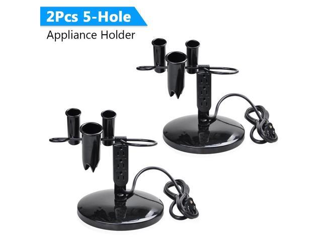Byootique 2Pcs Tabletop Blow Dryer Hair Iron Holder Hair Tool Salon Appliance Stand w/ 3 Outlets