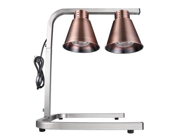 Aluminum Dual Heat Lamp Food Warmer Countertop Kitchen Buffet Court Restaurant