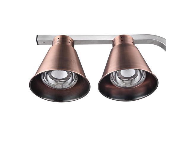 Aluminum Dual Heat Lamp Food Warmer Countertop Kitchen Buffet Court Restaurant